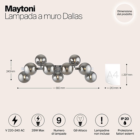 Настенный светильник (бра) Maytoni Dallas MOD547WL-09CH - фото