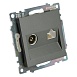 Розетка TV + компьютерная RJ-45 (механизм), серия Катрин, графит, GLS00-7106-06 - фото