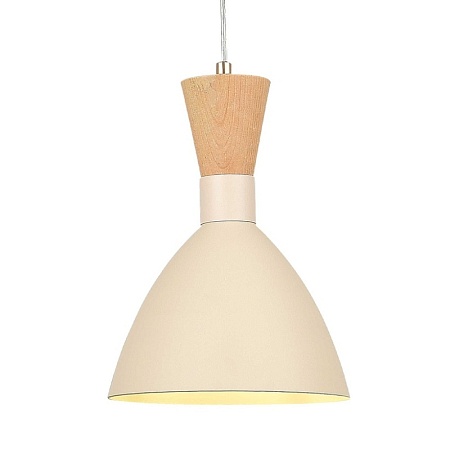 Светильник подвесной Бежевый/Бежевый, Светлое дерево, Золотистый E14 1*40W SLE1256-503-01 - фото