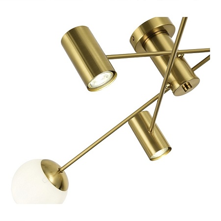 Светильник потолочный Латунь/Белый GU10+E27 3+3*5+60W SLE1105-302-06 - фото