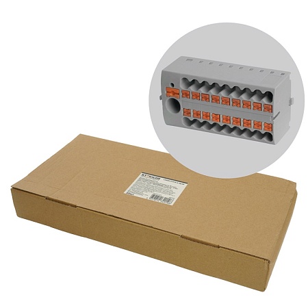 Зажим блочный (групп) для распред.тока нагрузки push-in на 18 точек, сеч 2,5 мм2,690V,41А, 1точка интегр. питание,  LD580 PTFIX 6-18/25 - фото