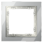 Рамка стеклянная VOLTUM S70 на 1 пост, (сталь, стекло)