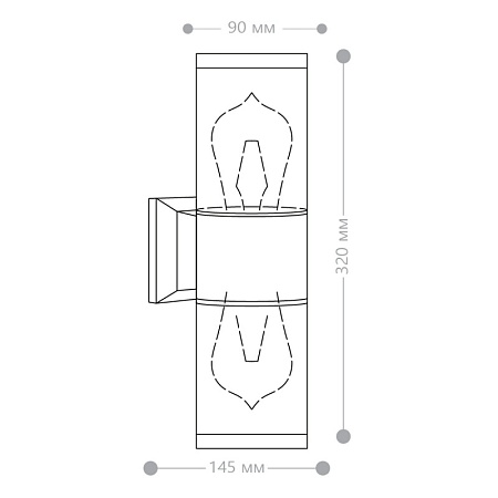 Светильник садово-парковый Feron DH1302, на стену вверх/вниз,  E27 230V, черный - фото