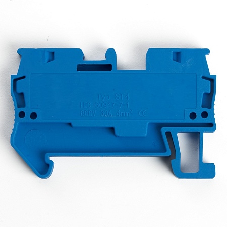 Зажим пружинный, 2-проводной проходной ЗНИ - 4,0 (JXB ST 4), синий STEKKER - фото