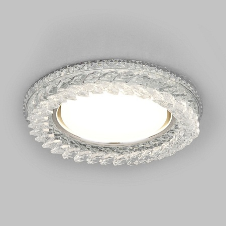 Встраиваемый точечный светильник с LED подсветкой 3024 GX53 CL прозрачный - фото