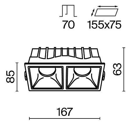 Встраиваемый светильник Technical Alfa LED DL043-02-15W4K-D-SQ-WB - фото