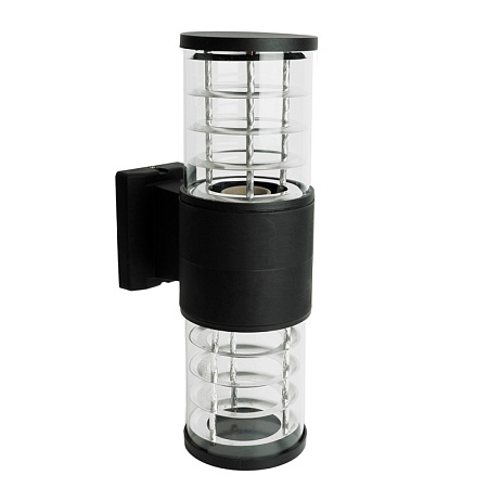 Светильник садово-парковый Feron.ONE DH0802-P, на стену вверх/вниз,  E27 230V, черный пластик - фото