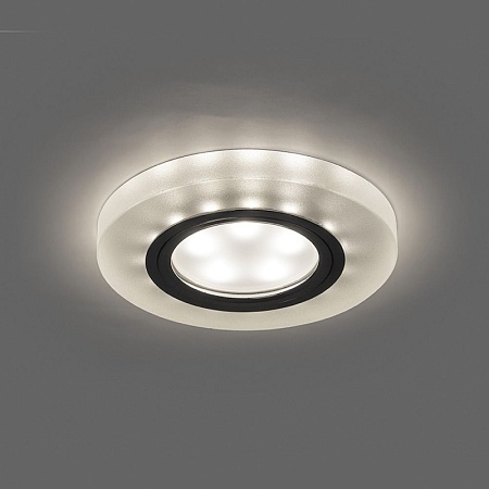 Светильник встраиваемый с белой LED подсветкой Feron CD8060 потолочный MR16 G5.3 белый матовый - фото