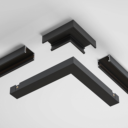 Коннектор угловой, накладной Basity, черный - фото