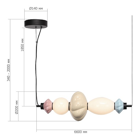 Светильник подвесной ST-Luce черный/синий, желтый, розовый, опаловый LED 1*18W 3000K SL6134.423.01 - фото