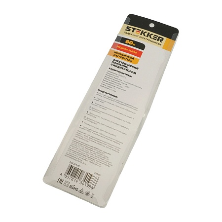 Паяльник с индикатором  80W, нихромовый нагреватель, долговечное жало, 230В STEKKER PLE301-80 - фото