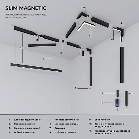 Блок питания 200W Slim Magnetic белый 95042/00 Elektrostandard - фото