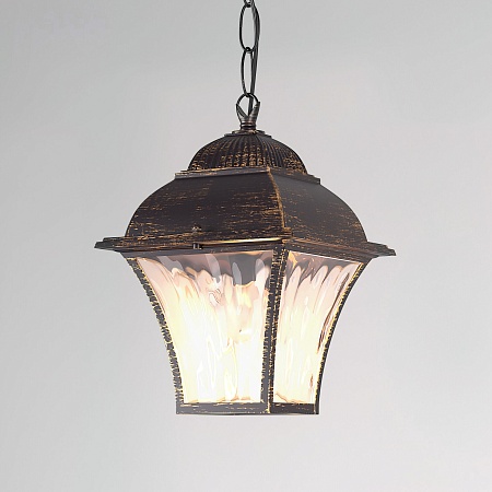 Уличный подвесной светильник Apus H черное золото IP33 GL 1009H Elektrostandard - фото