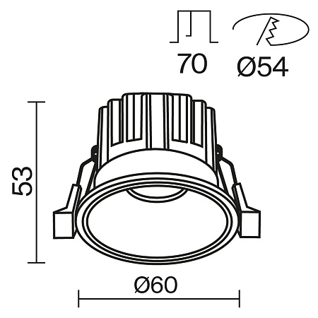 Встраиваемый светильник Technical Round DL058-7W3K-BS - фото