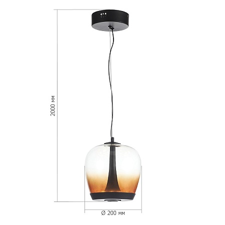 Светильник подвесной ST-Luce Черный/Коричневый, Черный LED 1*17W 3000K SL6014.413.01 - фото