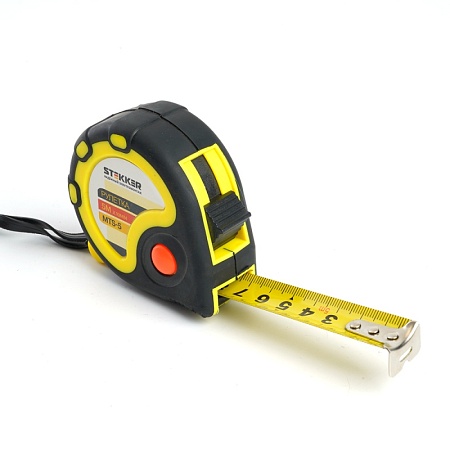 Рулетка STEKKER, 5 м х 19 мм, прорезиненное покрытие, MTS-5 - фото
