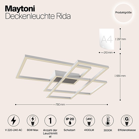 Потолочный светильник Maytoni Rida MOD015CL-L80W - фото