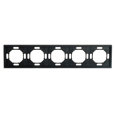 Рамка STEKKER, PFR00-5005-05 5-местная, серия Эмили, черный уголь, soft touch - фото