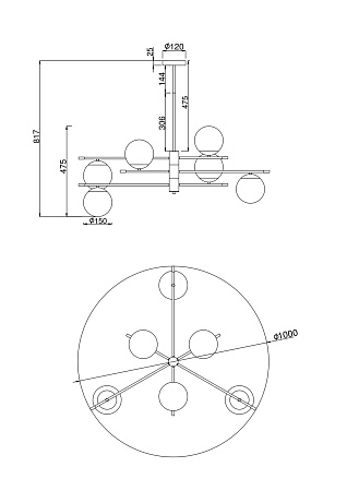 Подвесной светильник Maytoni Nostalgia MOD048PL-06G - фото