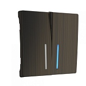 Набор клавиш для выключателя двухклавишного с подсветкой бронзовый WL12-SW-2G-LED-CP