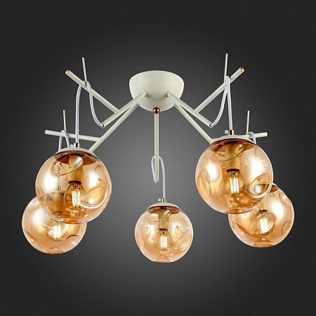 Светильник потолочный Белый/Янтарный E14 5*40W SLE110202-05 - фото