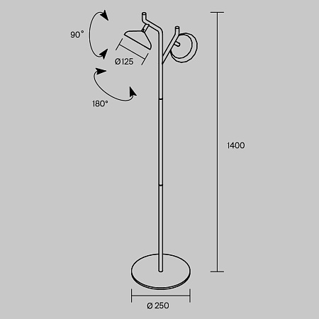 Напольный светильник (торшер) Maytoni MOD451FL-L16B3K - фото