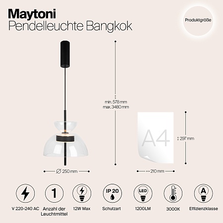 Подвесной светильник Maytoni Bangkok MOD185PL-L6B3K2 - фото