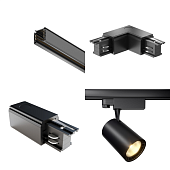 Трековая система Technical накладная трехфазная чёрная 300x300 TS-R-300-TR029-3-26W4K-M-B