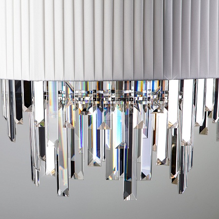 Подвесной светильник Eurosvet 10122/6 белый/прозрачный хрусталь Strotskis Smart (10106/6) - фото