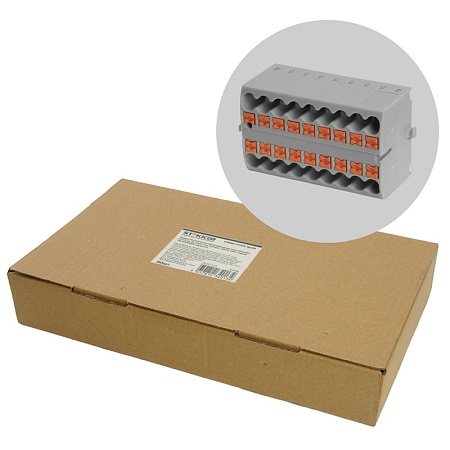 Зажим блочный (групп) для распред.тока нагрузки push-in на 18 точек, сеч 2,5 мм2, 450V, 24А,серый LD580 PTFIX 18/25 - фото