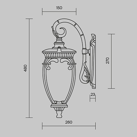 Настенный светильник (бра) Outdoor Fleur O414WL-01BZ - фото