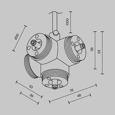 Комплектующие для систем освещения с токоведущими элементами Technical CA019L4C-P-B - фото