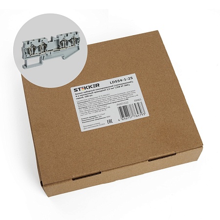 Зажим пружинный, 4-проводной проходной ЗНИ - 2,5 (JXB ST 2,5), серый STEKKER - фото