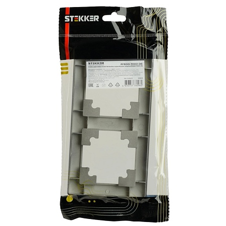 Рамка STEKKER, PFR00-7002-06 2-местная, пластик, серия Катрин, графит - фото