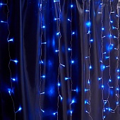 Светодиодная гирлянда Feron CL18 занавес 1,5*1,5м  + 3м синий, статичная, c питанием от сети 230V, белый шнур