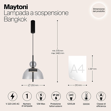 Подвесной светильник Maytoni Bangkok MOD185PL-L11B3K1 - фото