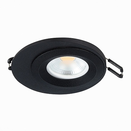 Св-к встр. Черный GU10 1*7W IP20 D100xH23 220V Без ламп ST216.408.01 - фото