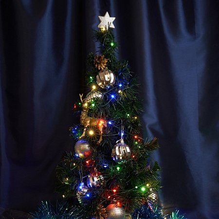 Светодиодная гирлянда Feron CL580 линейная Роса (на плоском проводе) 220V мультиколор c питанием от сети - фото