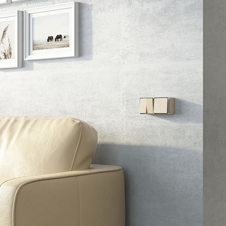 Выключатель двухклавишный Gallant (шампань рифленый) W5020010 - фото