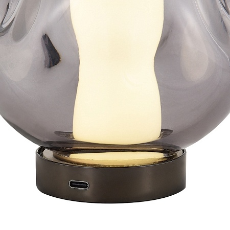 SL6520.404.01 Прикроватная лампа ST-Luce черный жемчуг/прозрачно-дымчатый LED 1*5W 4000K HELMI - фото