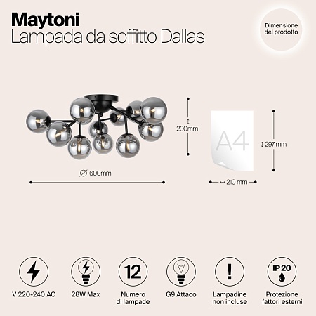 Потолочный светильник Maytoni Dallas MOD545CL-12B - фото