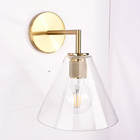 Бра Rh Utilitaire Funnel Shade Single Sconce Brass Imperiumloft 123270-22 - фото