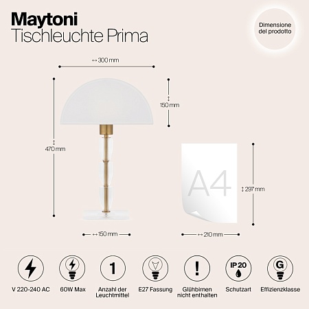 Настольный светильник Maytoni Prima Z034TL-01BZ - фото