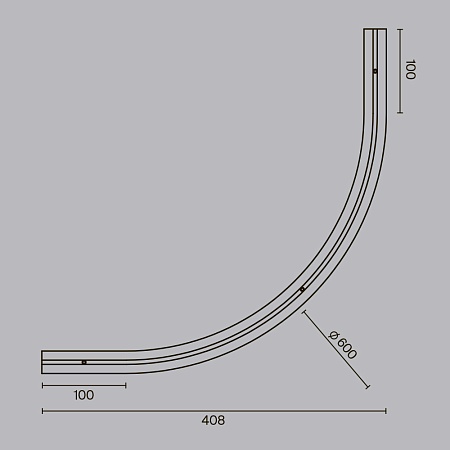 Коннектор радиусный R600 встраиваемый под ГКЛ 9,5мм Levity черный - фото