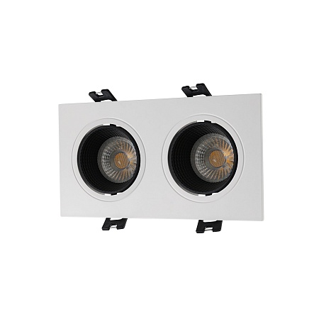 DK3072-WH+BK Встраиваемый светильник, IP 20, 10 Вт, GU5.3, LED, белый/черный, пластик - фото
