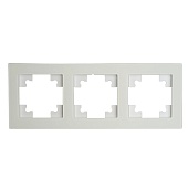 Рамка 3-местная, стекло, STEKKER, GFR00-7003-01, серия Катрин, белый матовый