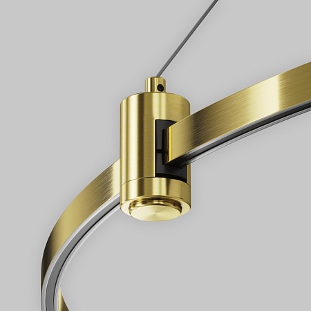 Подвесной набор с основанием под блок питания для круглого шинопровода Flarity латунь - фото