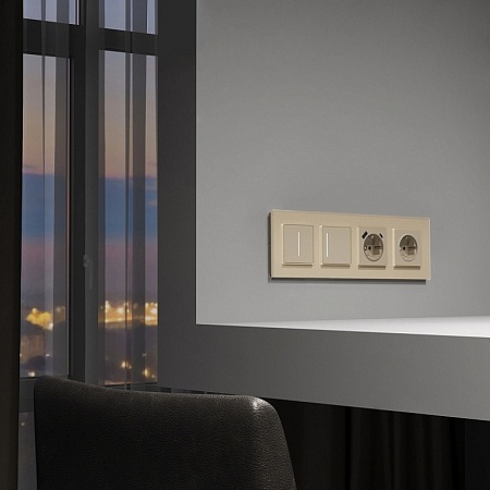 Умный сенсорный выключатель одноклавишный (шампань) W4513011 - фото