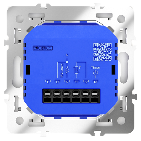 Терморегулятор электронный VOLTUM S70 с индикацией и датчиком, для теплого пола, (кашемир)