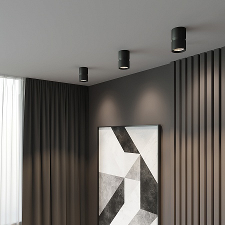 Светильник потолочный светодиодный 12W 4000К чёрный 25049/LED Elektrostandard - фото